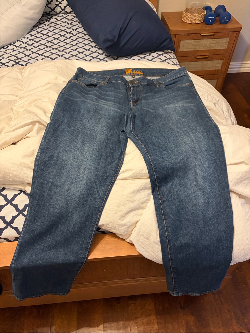 Kut from the Kloth Straight Leg Mid-Blue Jeans